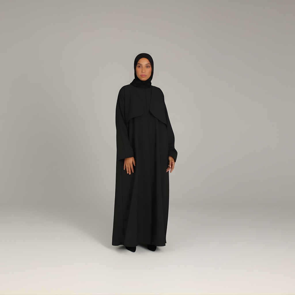 Draped Abaya - Black