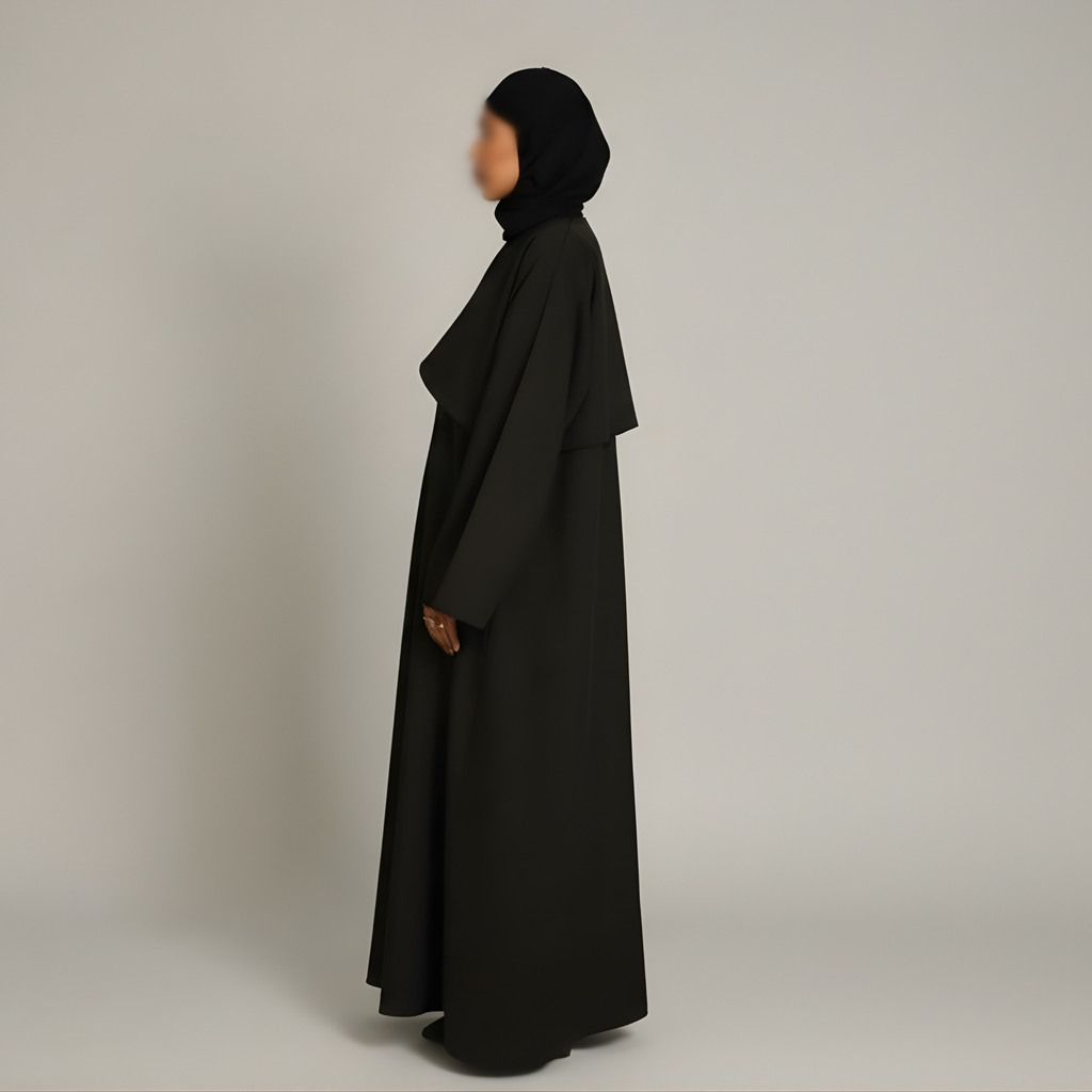 Draped Abaya - Black